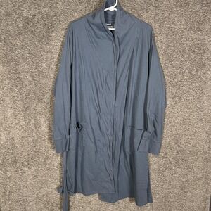 Pact Robe Womens XXL Blue Organic Cotton Kimono Belted Lightweight Lounge